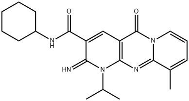 N-cyclohexyl-2-imino-1-isopropyl-10-methyl-5-oxo-1,5-dihydro-2H-dipyrido[1,2-a:2,3-d]pyrimidine-3-carboxamide 구조식 이미지