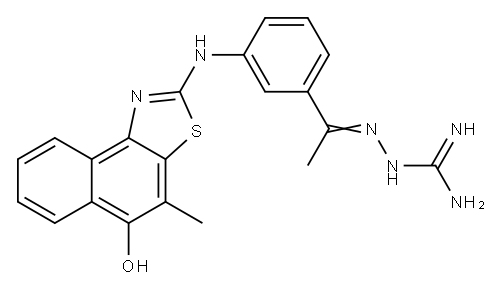 Hydrazinecarboximidamide,  2-[1-[3-[(5-hydroxy-4-methylnaphtho[1,2-d]thiazol-2-yl)amino]phenyl]ethylidene]- 구조식 이미지