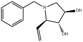 3,4-Pyrrolidinediol, 2-ethenyl-1-(phenylmethyl)-, (2R,3R,4R)- (9CI) Structure