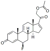 6beta-fluoro-21-hydroxypregna-1,4,9(11),16-tetraene-3,20-dione 21-acetate Structure