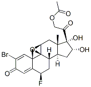 2-bromo-9beta,11beta-epoxy-6beta-fluoro-16alpha,17,21-trihydroxypregna-1,4-diene-3,20-dione 21-acetate 구조식 이미지