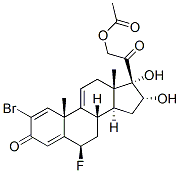2-bromo-6beta-fluoro-16alpha,17,21-trihydroxypregna-1,4,9(11)-triene-3,20-dione 21-acetate Structure