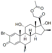 2-bromo-6beta-fluoro-11alpha,17,21-trihydroxy-16beta-methylpregna-1,4-diene-3,20-dione 21-acetate  Structure