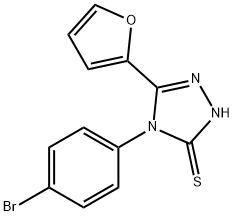 4-(4-BROMO-PHENYL)-5-FURAN-2-YL-4H-[1,2,4]TRIAZOLE-3-THIOL 구조식 이미지