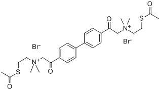 4,4'-Biphenylenebis(2-oxoethylenebis(2-acetylthioethyl)dimethylammonium) dibromide Structure