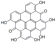 1,3,4,6,8,13-헥사하이드록시페난트로[1,10,9,8-opqra]페릴렌-7,14-디온 구조식 이미지