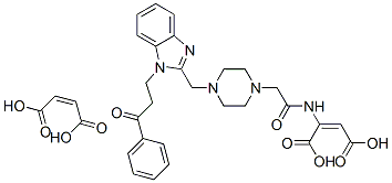 N-isopropyl-4-[[1-(3-oxo-3-phenylpropyl)-1H-benzimidazol-2-yl]methyl]piperazine-1-acetamide dimaleate 구조식 이미지