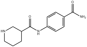 PIPERIDINE-3-CARBOXYLIC ACID (4-CARBAMOYL-PHENYL)-AMIDE Structure