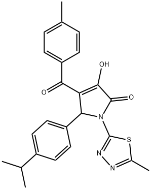 3-hydroxy-5-(4-isopropylphenyl)-4-(4-methylbenzoyl)-1-(5-methyl-1,3,4-thiadiazol-2-yl)-1,5-dihydro-2H-pyrrol-2-one 구조식 이미지