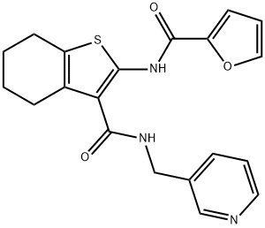 2-(2-furoylamino)-N-(3-pyridinylmethyl)-4,5,6,7-tetrahydro-1-benzothiophene-3-carboxamide 구조식 이미지