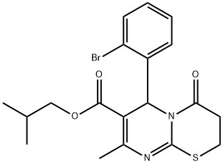 isobutyl 6-(2-bromophenyl)-8-methyl-4-oxo-3,4-dihydro-2H,6H-pyrimido[2,1-b][1,3]thiazine-7-carboxylate Structure