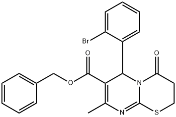 benzyl 6-(2-bromophenyl)-8-methyl-4-oxo-3,4-dihydro-2H,6H-pyrimido[2,1-b][1,3]thiazine-7-carboxylate Structure