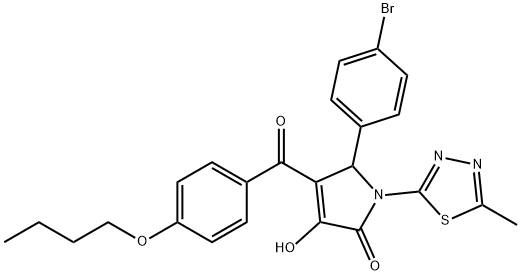 5-(4-bromophenyl)-4-(4-butoxybenzoyl)-3-hydroxy-1-(5-methyl-1,3,4-thiadiazol-2-yl)-1,5-dihydro-2H-pyrrol-2-one 구조식 이미지