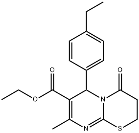 ethyl 6-(4-ethylphenyl)-8-methyl-4-oxo-3,4-dihydro-2H,6H-pyrimido[2,1-b][1,3]thiazine-7-carboxylate 구조식 이미지