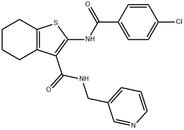 2-[(4-chlorobenzoyl)amino]-N-(3-pyridinylmethyl)-4,5,6,7-tetrahydro-1-benzothiophene-3-carboxamide Structure