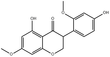 2,3-Dihydro-5-hydroxy-3-(4-hydroxy-2-methoxyphenyl)-7-methoxy-4H-1-benzopyran-4-one 구조식 이미지