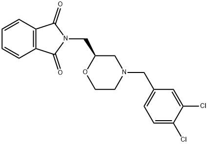 2-[4-(3,4-Dichloro-benzyl)-morpholin-2-ylmethyl]-isoindole-1,3-dione 구조식 이미지