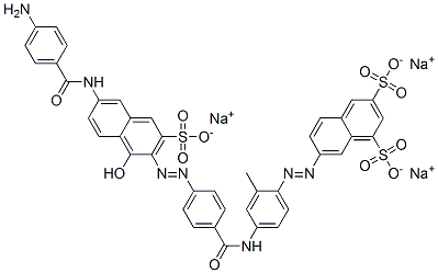 6104-56-9 trisodium 7-[[4-[[4-[[6-[(4-aminobenzoyl)amino]-1-hydroxy-3-sulphonato-2-naphthyl]azo]benzoyl]amino]-o-tolyl]azo]naphthalene-1,3-disulphonate 