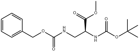 L-알라닌,N-[(1,1-디메틸에톡시)카르보닐]-3-[[(페닐메톡시)카르보닐]aMino]-,메틸에스테르 구조식 이미지