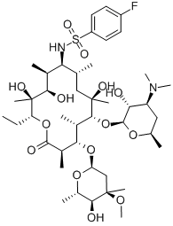 (9S)-9-데옥소-9-[[(4-플루오로페닐)술포닐]아미노]에리트로마이신 구조식 이미지