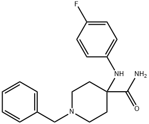 1-benzyl-4-[(4-fluorophenyl)amino]piperidine-4-carboxamide Structure