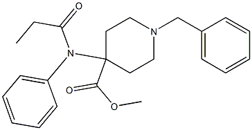 methyl 1-benzyl-4-[(propionyl)phenylamino]piperidine-4-carboxylate Structure