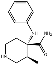 cis-3-methyl-4-(phenylamino)piperidine-4-carboxamide 구조식 이미지