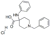 1-benzyl-4-(phenylamino)piperidine-4-carboxylic acid monohydrochloride Structure