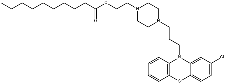 2-[4-[3-(2-chloro-10H-phenothiazin-10-yl)propyl]-1-piperazinyl]ethyl decanoate  Structure