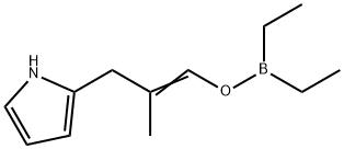 Diethyl[2-methyl-3-(1H-pyrrol-2-yl)-1-propenyloxy]borane 구조식 이미지