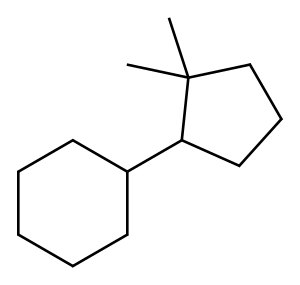 2,2-Dimethylcyclopentylcyclohexane 구조식 이미지