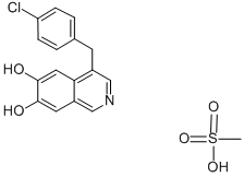 4-(4-CHLOROPHENYLMETHYL)-6,7-DIMETHOXY-ISOQUINOLINE METHANESULFONATE (1:1) 구조식 이미지