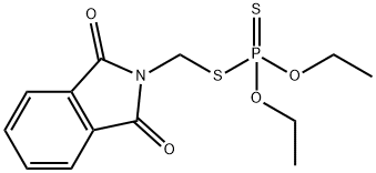 디티오인산O,O-디에틸S-[(1,3-디히드로-1,3-디옥소-2H-이소인돌-2-일)메틸]에스테르 구조식 이미지