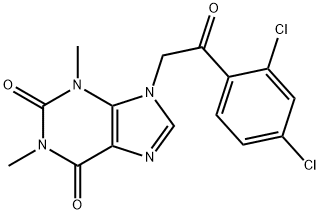 1H-Purine-2,6-dione,  9-[2-(2,4-dichlorophenyl)-2-oxoethyl]-3,9-dihydro-1,3-dimethyl- Structure