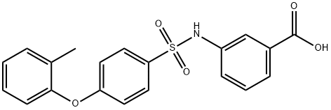 3-[[[4-(2-Methylphenoxy)phenyl]sulfonyl]amino]benzoic acid 구조식 이미지