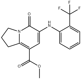 METHYL 5-OXO-6-(2-TRIFLUOROMETHYLPHENYLAMINO)-1,2,3,5-TETRAHYDROINDOLIZINE-8-CARBOXYLATE Structure