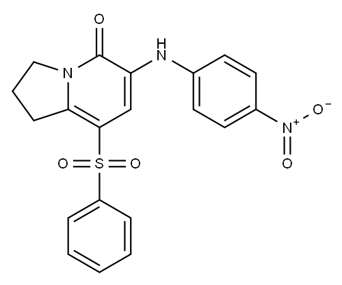 8-BENZENESULFONYL-6-(4-NITROPHENYLAMINO)-2,3-DIHYDRO-1H-INDOLIZIN-5-ONE 구조식 이미지