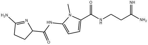 N-(3-Amino-3-iminopropyl)-5-[[(5-amino-3,4-dihydro-2H-pyrrol-2-yl)carbonyl]amino]-1-methyl-1H-pyrrole-2-carboxamide 구조식 이미지