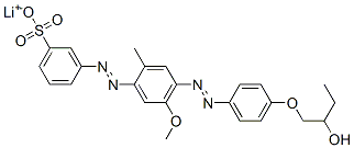 lithium 3-[[4-[[4-(2-hydroxybutoxy)phenyl]azo]-5-methoxy-2-methylphenyl]azo]benzenesulphonate 구조식 이미지