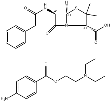 Procaine penicilline G hydrate Structure