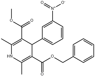 1,4-디하이드로-2,6-디메틸-4-(3-니트로페닐)-3,5-피리딘디카르복실산3-메틸5-벤질에스테르 구조식 이미지