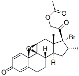 17-bromo-9beta,11beta-epoxy-21-hydroxy-16alpha-methylpregna-1,4-diene-3,20-dione 21-acetate 구조식 이미지