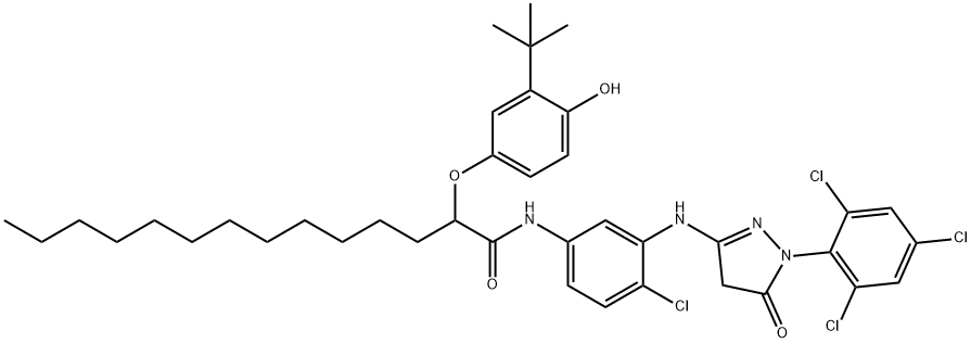 61354-99-2 2-(3-tert-Butyl-4-hydroxyphenoxy)-N-(4-chloro-3-((4,5-dihydro-5-oxo-1-(2,4,6-trichlorophenyl)-1H-pyrazol-3-yl)amino)phenyl)myristamide