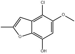 4-클로로-7-히드록시-5-메톡시-2-메틸벤조푸란 구조식 이미지