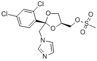 CIS-2-(2,4-DICHLOROPHENYL)-2-(1H-IMIDAZOLE-1-YL)METHYL-4-(METHANE SULFONYLOXY)METHYL-1,3-DIOXALANE 구조식 이미지