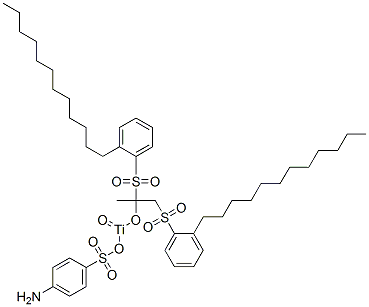 (4-aminobenzenesulphonato-O)bis(dodecylbenzenesulphonato-O)(propan-2-olato)titanium 구조식 이미지