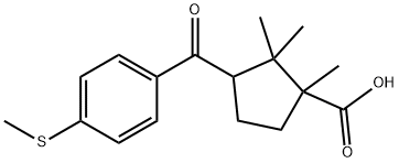 3-티오아니소일-1,2,2-트리메틸시클로펜탄-1-카르복실산 구조식 이미지