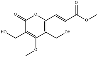 (E)-3-[3,5-비스(히드록시메틸)-4-메톡시-2-옥소-2H-피란-6-일]프로펜산메틸에스테르 구조식 이미지