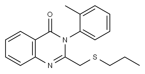 3-(2-Methylphenyl)-2-[(propylthio)methyl]quinazolin-4(3H)-one 구조식 이미지
