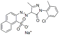 sodium 2-[[1-(2-chloro-6-methylphenyl)-4,5-dihydro-3-methyl-5-oxo-1H-pyrazol-4-yl]azo]naphthalene-1-sulphonate 구조식 이미지